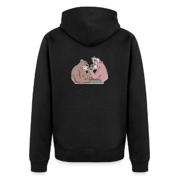 Bull and Bear Armwrestler Arm Press - Veste à capuche bio Premium Unisexe - noir - Dos - Nico (187cm)