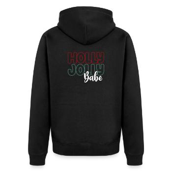 Holly Jolly Babe - Unisex Premium Organic Zip Hoodie - black - Back - Nico (187cm)