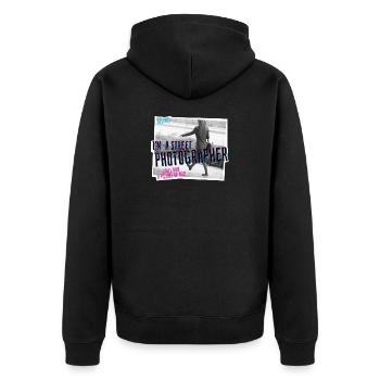 Je suis photographe de rue :) - Veste à capuche bio Premium Unisexe - noir - Dos - Nico (187cm)
