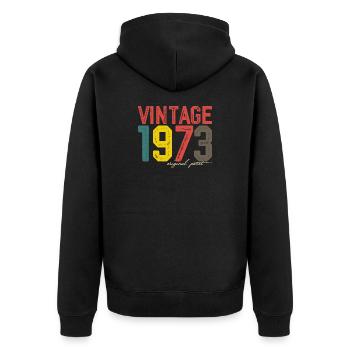 Millésime 1973 Partie originale - Veste à capuche bio Premium Unisexe - noir - Dos - Nico (187cm)