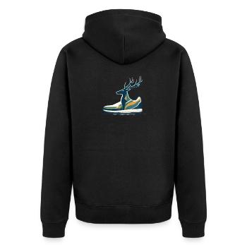 Forest Run Running Deer Sneaker Running Shoe Deer - Veste à capuche bio Premium Unisexe - noir - Dos - Nico (187cm)