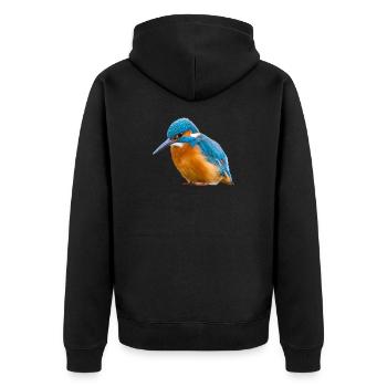 Eisvogel Kingfisher Alcedo Atthis Vogel Natur - Unisex Premium Bio Zip Hoodie - Schwarz - Hinten - Nico (187cm)
