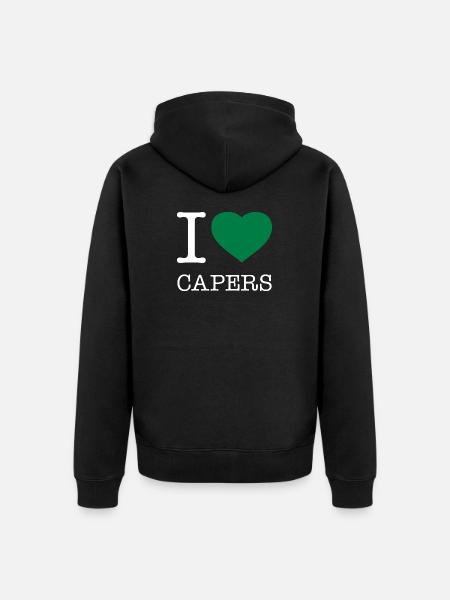 I LOVE CAPERS Kapern - Unisex Premium Organic Zip Hoodie - black