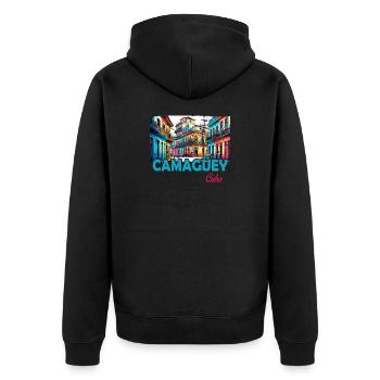 Camagüey, Cuba, Caraïbes, Design - Veste à capuche bio Premium Unisexe - noir - Dos - Nico (187cm)