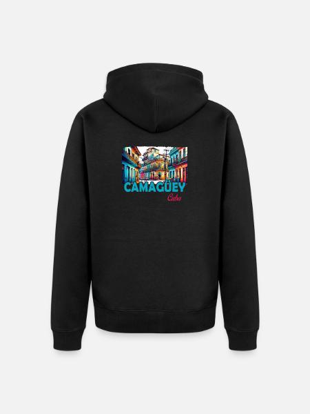Camagüey Cuba Caribbean Design - Unisex Premium Organic Zip Hoodie - black