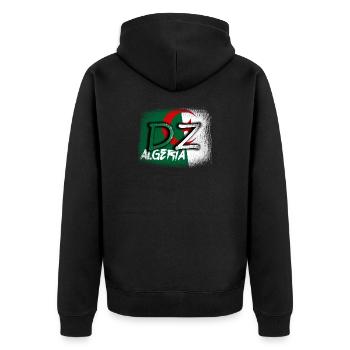 DZ Algerien Algerien Große Algerier - Unisex Premium Bio Zip Hoodie - Schwarz - Hinten - Nico (187cm)
