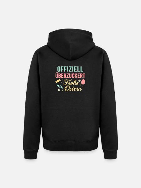 Officially sugar-coated Happy Easter - Unisex Premium Organic Zip Hoodie - black