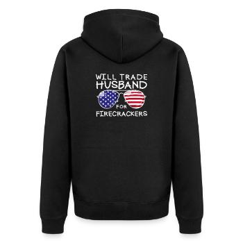 Échanger le mari contre des feux d’artifice Drôle 4 juillet - Veste à capuche bio Premium Unisexe - noir - Dos - Nico (187cm)