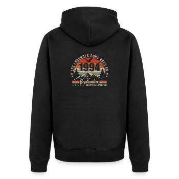 légendaire depuis septembre 1994 | septembre 1994 - Veste à capuche bio Premium Unisexe - noir - Dos - Nico (187cm)