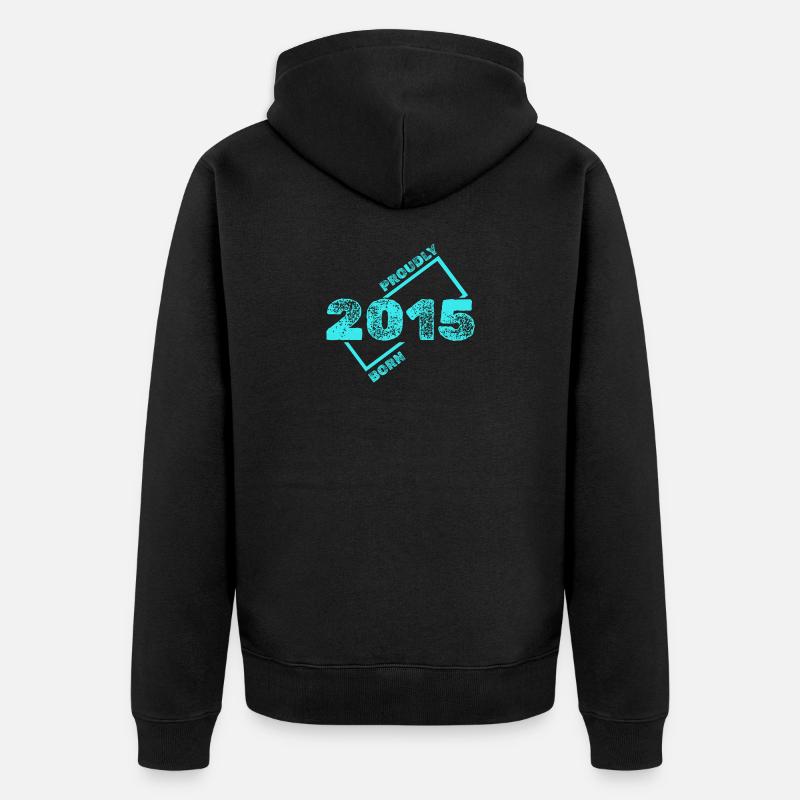 Né en 2015 - Veste à capuche bio Premium Unisexe - noir