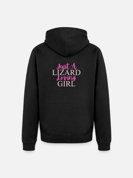 Just A Lizard Loving Girl Design - Unisex Premium Organic Zip Hoodie - black