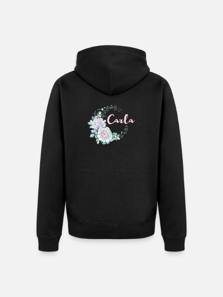 For Carla - Unisex Premium Organic Zip Hoodie - black