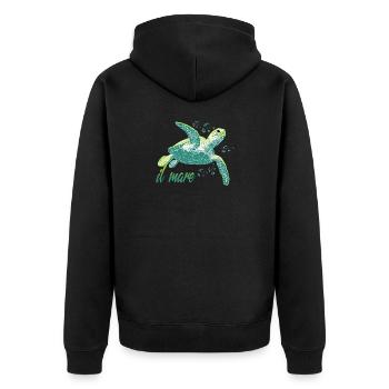 Il mare - Tortue de mer Océan - Veste à capuche bio Premium Unisexe - noir - Dos - Nico (187cm)