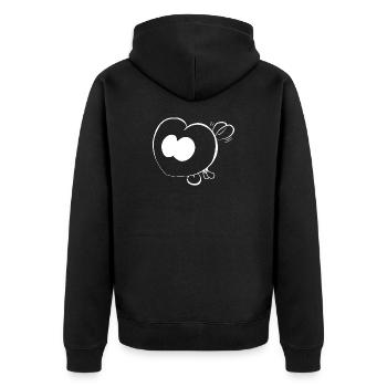 Trickster Yum - Unisex Premium Bio Zip Hoodie - Schwarz - Hinten - Nico (187cm)