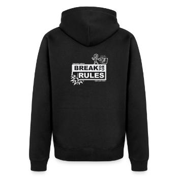 Brise tes règles ridicules - édition sans cadre - Veste à capuche bio Premium Unisexe - noir - Dos - Nico (187cm)
