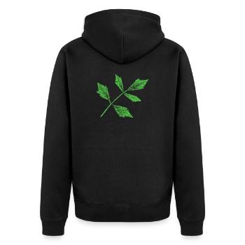 Feuilles - Lipide / Plante herbacière - Veste à capuche bio Premium Unisexe - noir - Dos - Nico (187cm)