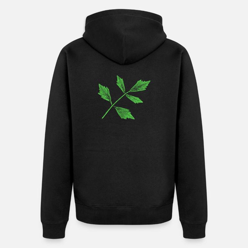 Feuilles - Lipide / Plante herbacière - Veste à capuche bio Premium Unisexe - noir