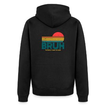 Coucher de soleil rétro Bruh Mama - Veste à capuche bio Premium Unisexe - noir - Dos - Nico (187cm)