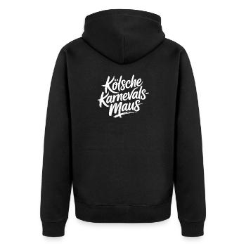 Kölsche Karnevalsmaus Karneval Köln Kölner Maus - Unisex Premium Bio Zip Hoodie - Schwarz - Hinten - Nico (187cm)