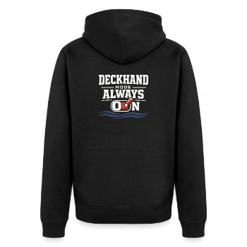 Seamanship Gift for Deckhand Ocean Work - Unisex Premium Organic Zip Hoodie - black - Back - Nico (187cm)