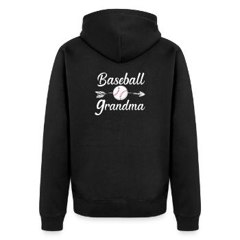 Grand-mère de baseball Fière fan de baseball Grand-mère - Veste à capuche bio Premium Unisexe - noir - Dos - Nico (187cm)