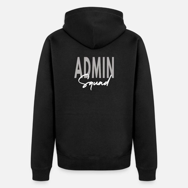 Admin Squad Assistent Teamadministrator - Unisex Premium Bio Zip Hoodie - Schwarz