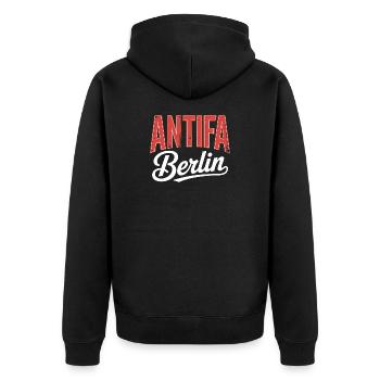 Antifa Berlin - T-shirt antifasciste - Veste à capuche bio Premium Unisexe - noir - Dos - Nico (187cm)