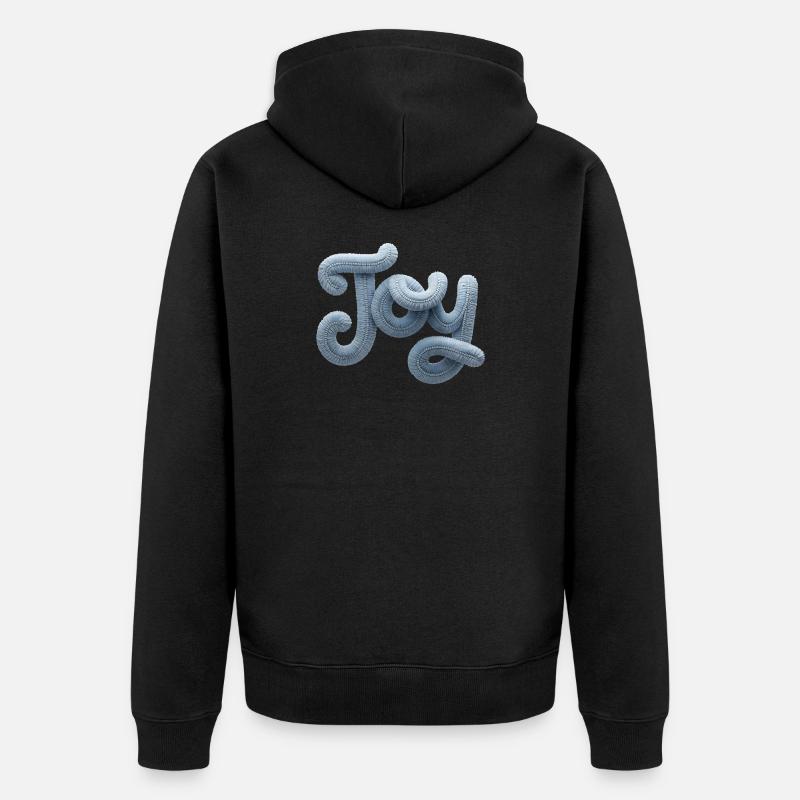 Joy Moderner Patchwork Look - Unisex Premium Bio Zip Hoodie - Schwarz