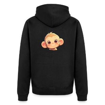 Macaque Macaque - Unisex Premium Organic Zip Hoodie - black - Back - Nico (187cm)