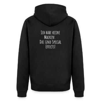 I don't have any quirks. These are special effects - Unisex Premium Organic Zip Hoodie - black - Back - Nico (187cm)
