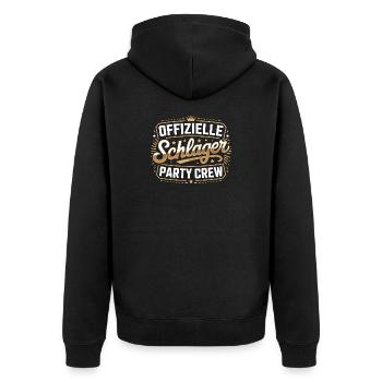Schlager Party Crew Mallorca Festival JGA Malle - Unisex Premium Bio Zip Hoodie - Schwarz - Hinten - Nico (187cm)