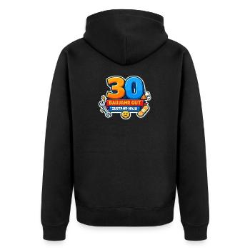 30 Jahre Baujahr Gut - Unisex Premium Bio Zip Hoodie - Schwarz - Hinten - Nico (187cm)