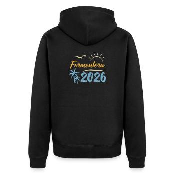 Formentera 2026 - Veste à capuche bio Premium Unisexe - noir - Dos - Nico (187cm)