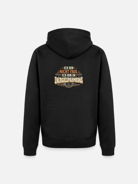 Ich bin im Energiesparmodus - Unisex Premium Bio Zip Hoodie - Schwarz