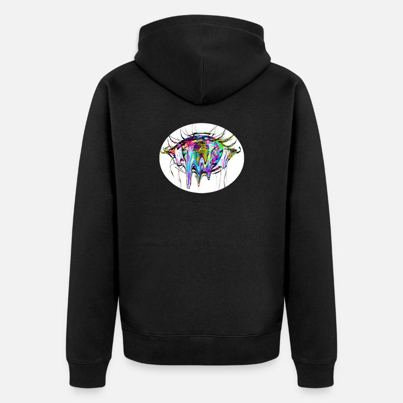 Farbauge - Unisex Premium Bio Zip Hoodie - Schwarz
