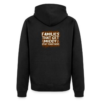 Families muddy Schlammlauf Mud Run Muddy Race - Unisex Premium Bio Zip Hoodie - Schwarz - Hinten - Nico (187cm)