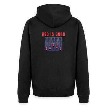 Red is good - Humor, music producer, DAW, DJ - Unisex Premium Organic Zip Hoodie - black - Back - Nico (187cm)