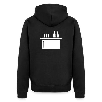 Bar Cocktailbar Gastronomie Geschenk Barkeeper  - Unisex Premium Bio Zip Hoodie - Schwarz - Hinten - Nico (187cm)