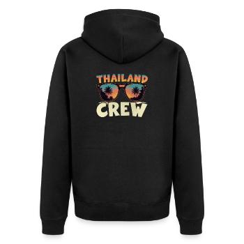 Thailand Crew - Unisex Premium Bio Zip Hoodie - Schwarz - Hinten - Nico (187cm)