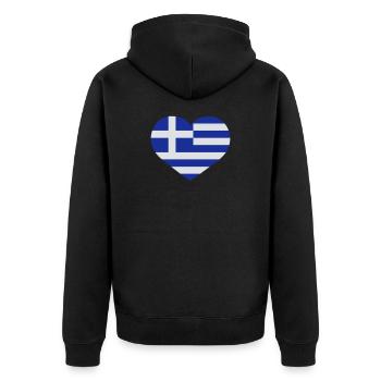 Love Griechenland | Herz | Heart - Veste à capuche bio Premium Unisexe - noir - Dos - Nico (187cm)