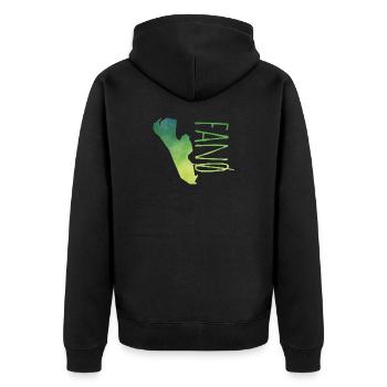 Fanoe - Unisex Premium Bio Zip Hoodie - Schwarz - Hinten - Nico (187cm)