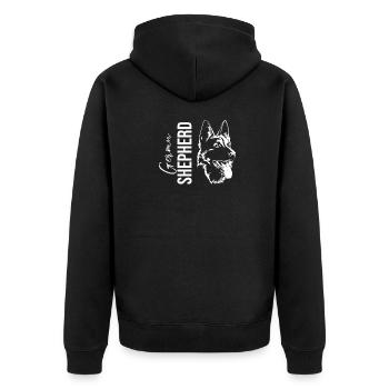 Deutscher Schäferhund - Unisex Premium Bio Zip Hoodie - Schwarz - Hinten - Nico (187cm)