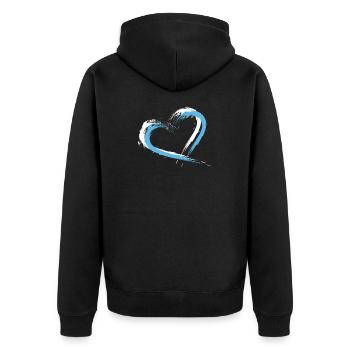 San Marino - Unisex Premium Organic Zip Hoodie - black - Back - Nico (187cm)