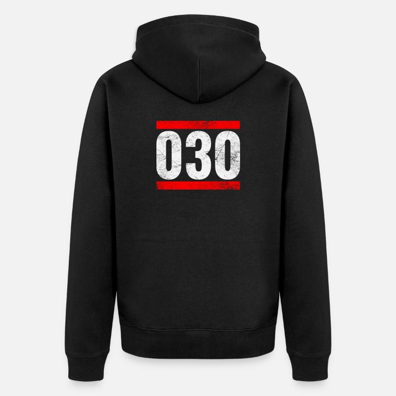 030 - Veste à capuche bio Premium Unisexe - noir