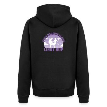 Echte Mädchen tanzen Lindy Hop Geschenk - Unisex Premium Bio Zip Hoodie - Schwarz - Hinten - Nico (187cm)