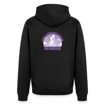Echte Mädchen fahren Rennrad! Fahrrad Geschenk - Unisex Premium Bio Zip Hoodie - Schwarz - Hinten - Nico (187cm)