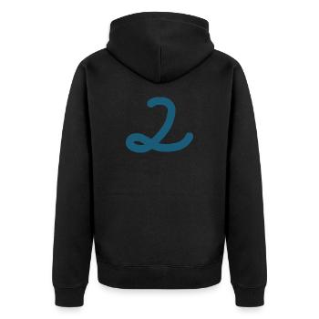 2 Number two number - Unisex Premium Organic Zip Hoodie - black - Back - Nico (187cm)