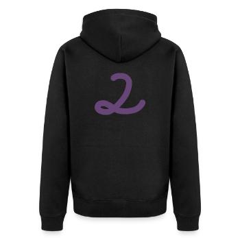 2 Number two number purple - Unisex Premium Organic Zip Hoodie - black - Back - Nico (187cm)