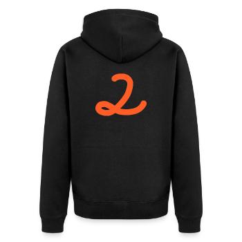 2 Number two number - Unisex Premium Organic Zip Hoodie - black - Back - Nico (187cm)