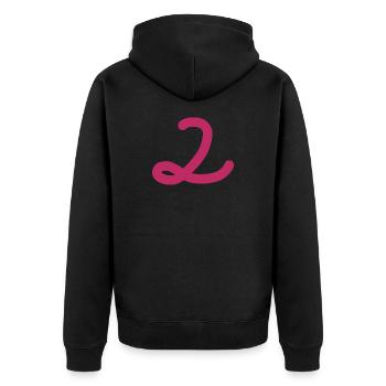 2 Number two pink number pink - Unisex Premium Organic Zip Hoodie - black - Back - Nico (187cm)